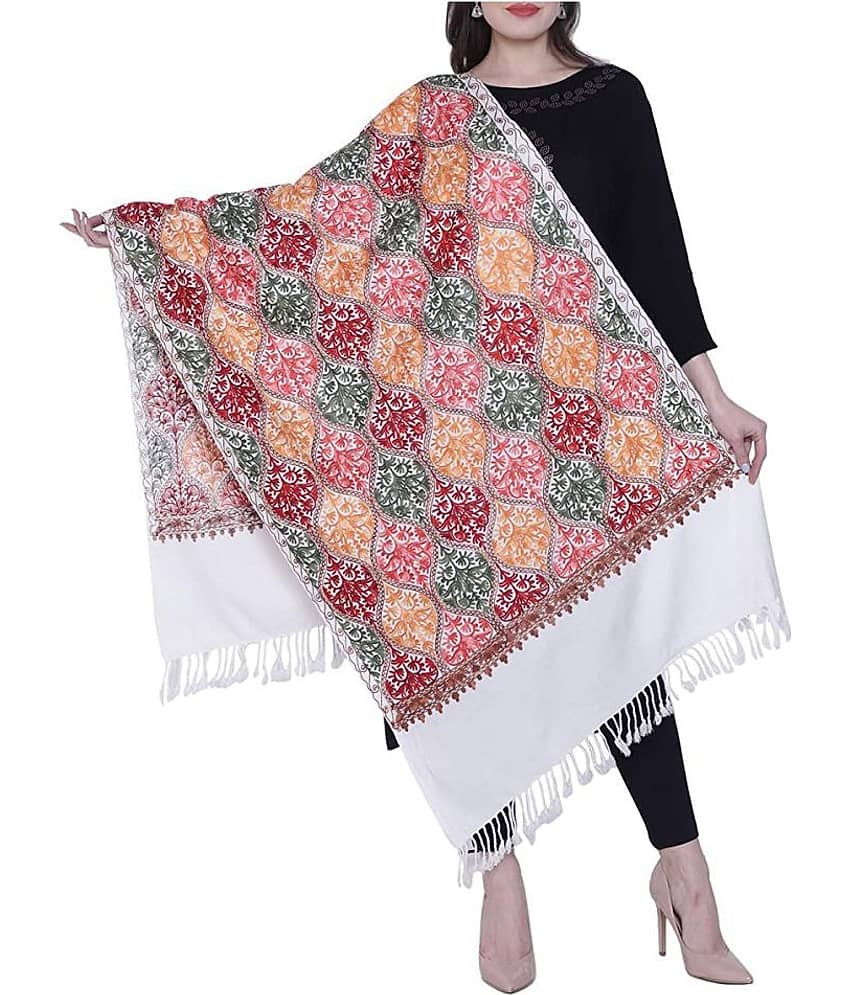 KASHMIRI White Wool Stoles