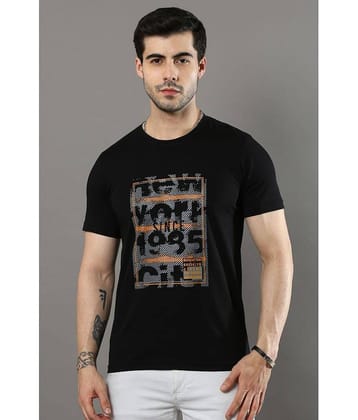 Cool Colors Pack of 1 Cotton Regular Fit Men's T-Shirt ( Black )