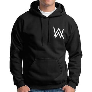HIT SQUARE Men Black Printed Hooded Full Sleeve Sweatshirt.