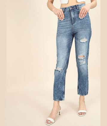Freehand - Blue Cotton Straight Fit Women's Jeans ( Pack of 1 )