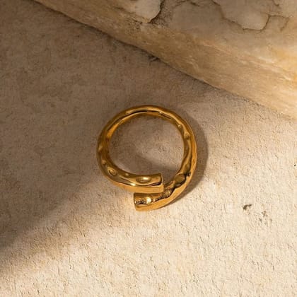 18K Gold Plated Hug Adjustable Ring-Gold