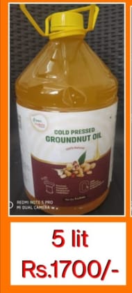 Green Habits Cold Pressed Groundnut Oil (5 Litre) | 100% Natural | Traditional Cooking