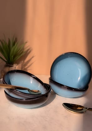 Blue Oblong Portion Bowls