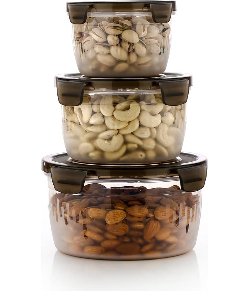 Dark Sun Kitchenware Fruit/Food/Vegetable Plastic Brown Multi-Purpose Container ( Set of 3 )
