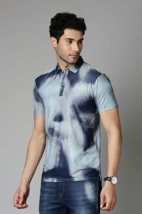 Sea-Foam Printed Polo T-Shirt-M