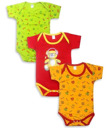 INFANT Pack of 3 Baby Boys 100% Cotton Bodysuit ( Multi Color )