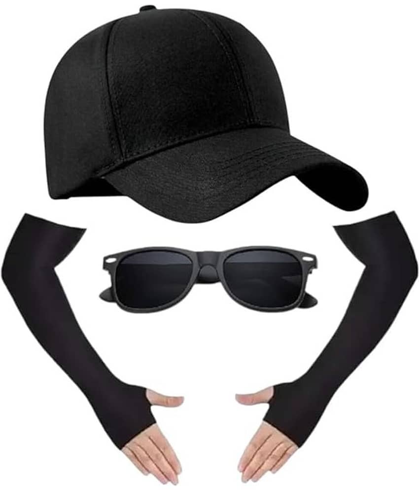 THRIFTKART Pack of 1 Cotton Blend Men's Cap ( Black )