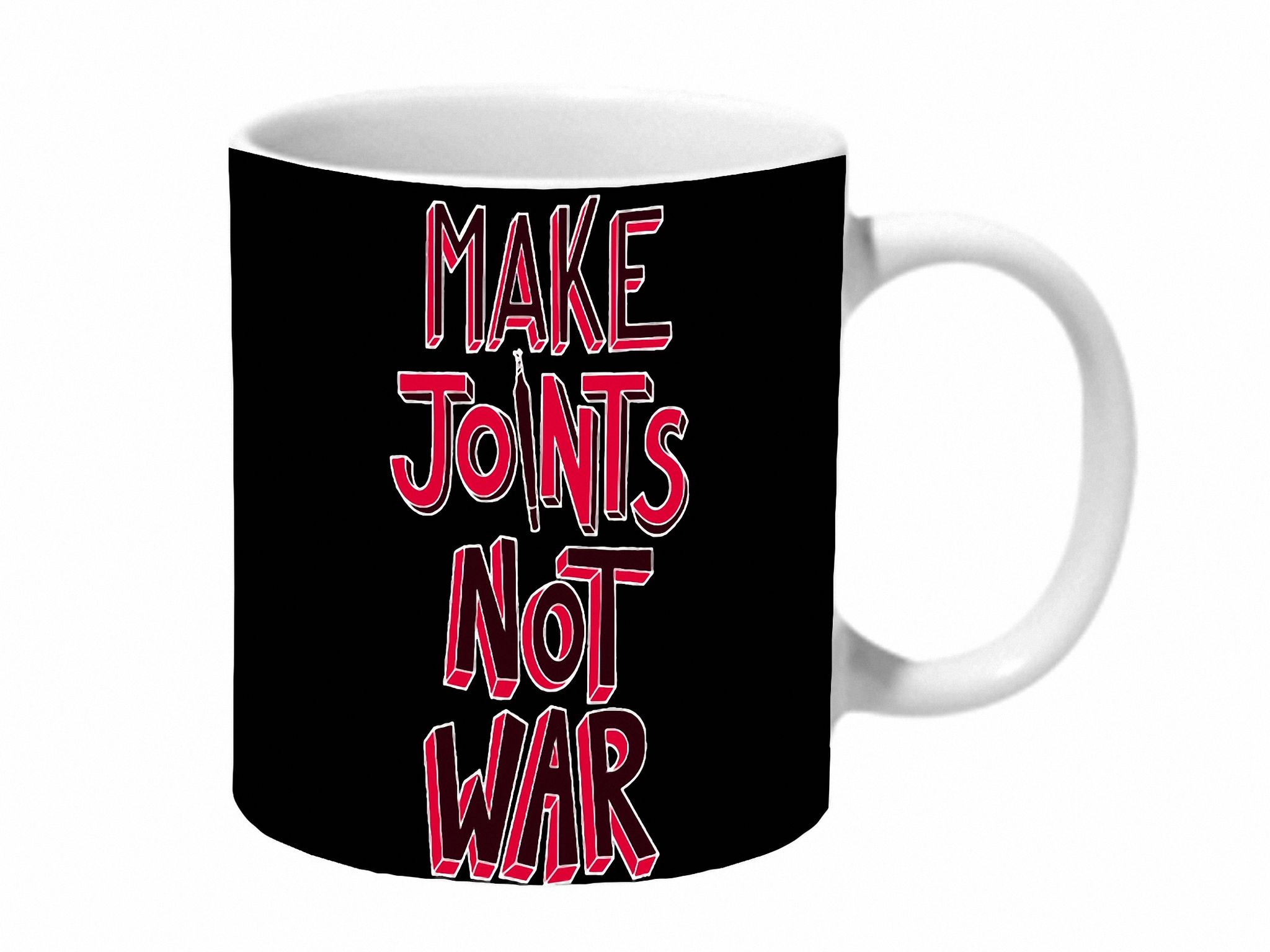 Multicolor Make Joint Not War Black Baground Ceramic Mug
