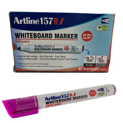 Artline 157RI Whiteboard Marker Pack of 10 (Pink Colours) | For Presentations, Classrooms, & Meetings