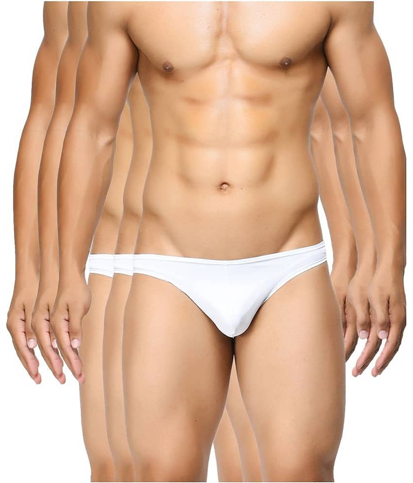 BASIICS By La Intimo Pack of 3 Polyester Thongs For Men's ( White )