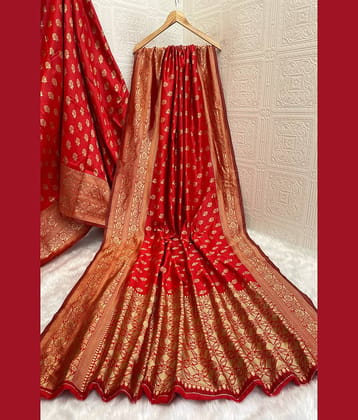 fab woven Art Silk Woven Kanjeevaram Sarees With Unstitched Blouse Piece ( Wine )