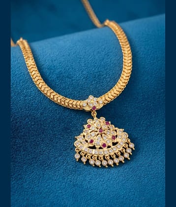 ROFARWORD Gold Brass Necklace Set ( Pack of 1 )