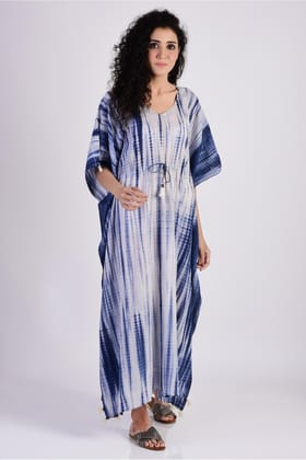 Indigo Blue Tie Dye Kaftan