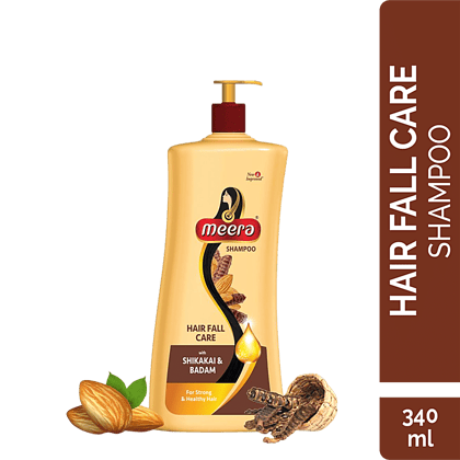 Meera Hair Fall Care Shampoo - With Shikakai & Badam, For Strong & Healthy Hair, For Men & Women, 340 Ml
