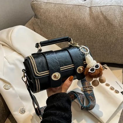 Vintage Square Handbags, Ethnic Style Crossbody Bag, Women's Mini Flap Purse With Buckle Decor