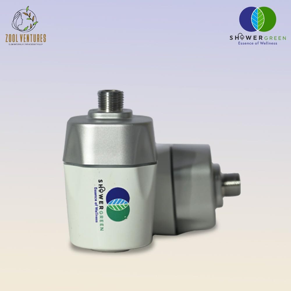 SHOWERGREEN I Bakuhanseki Stone Shower Filter I Natural Mineral Water Purification System I Chlorine Reduction I Free Cleansing Milk and Shampoo