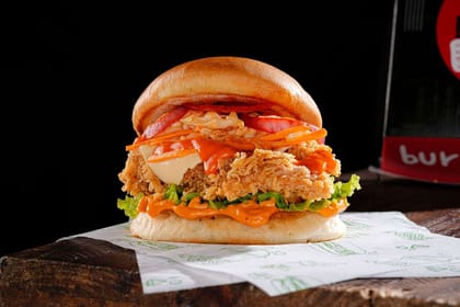 The Buffalo Fried Chicken Burger