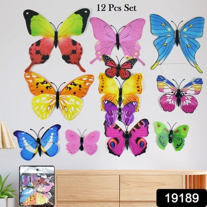 Decorative Colorful Butterfly Wall Stickers (12 Pc / Set)