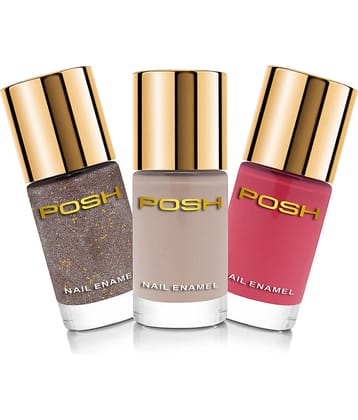 Posh Nail Polish Multi Glossy Pack of 3 9 mL