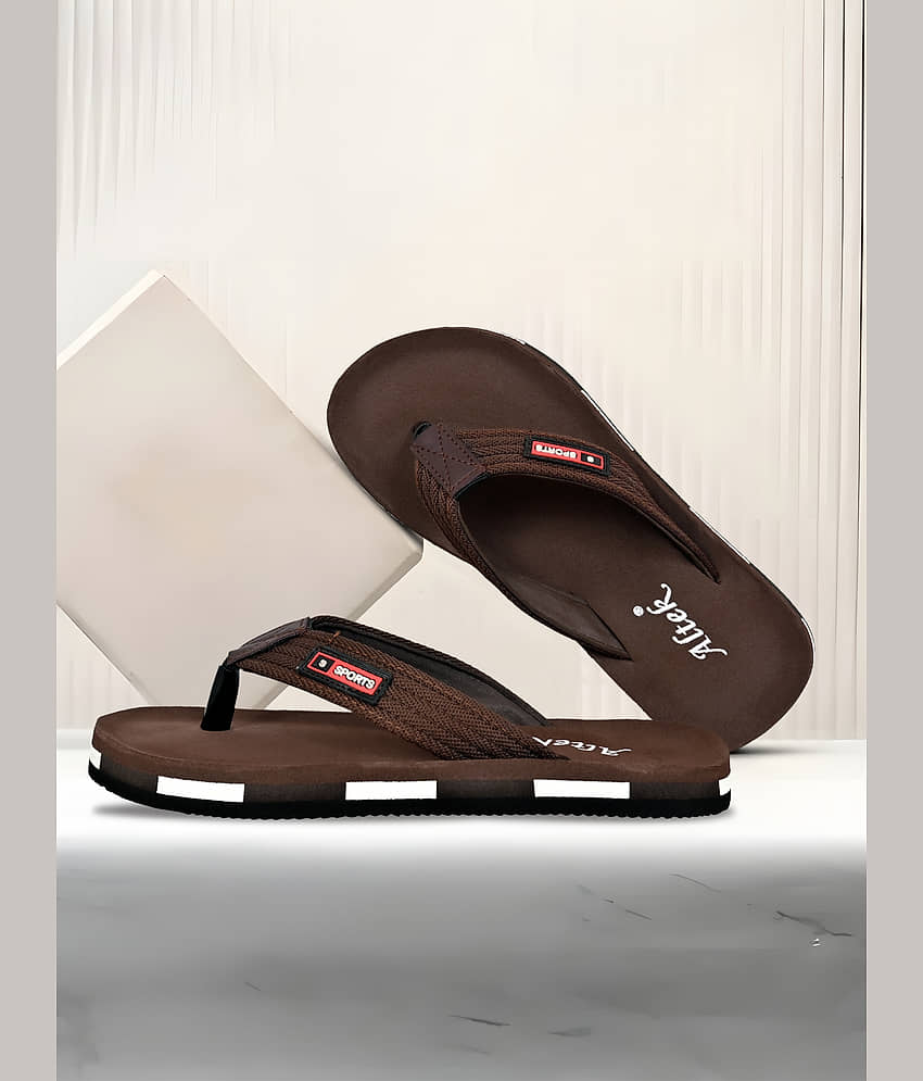 Altek Brown Men's Thong Flip Flop