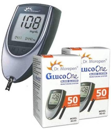 Dr. Morepen 100 Sugar Test Strips(50*2) For Bg03 Glucometer
