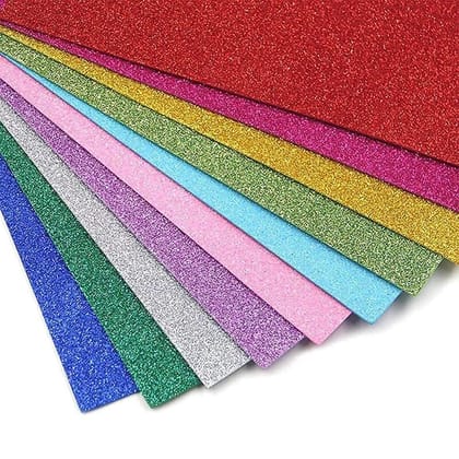 Multi Colour Glitter Foam Sheet - Pack of 10