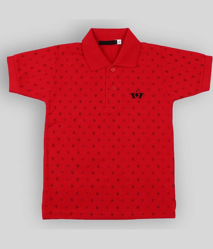 NEUVIN Pack of 1 Baby Boys Cotton Polo T-Shirt ( Red )