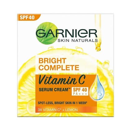 Garnier Skin Naturals - Day Cream - Brightening & Protects Skin From Sun - Bright Complete Vitamin C Serum Cream - 45 G