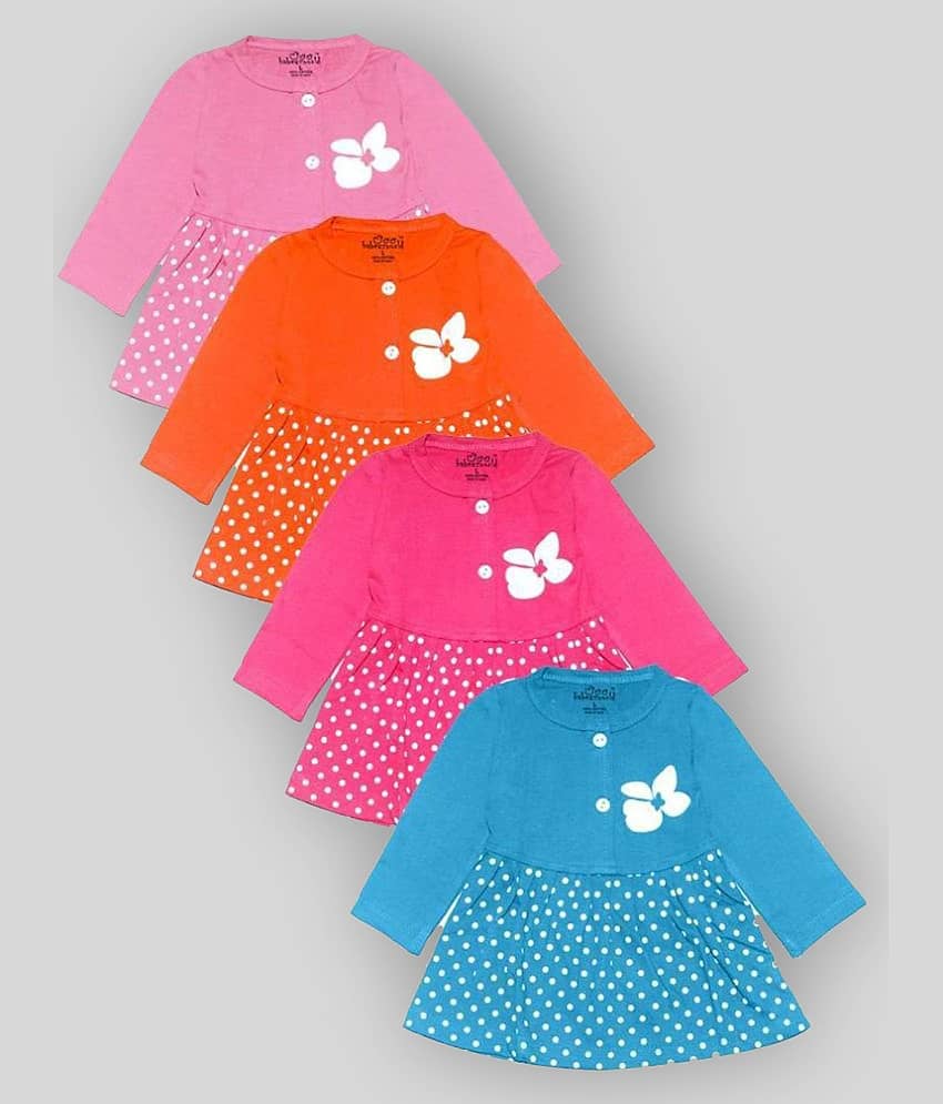 Babeezworld Pack of 4 Baby Girls Cotton Frock ( Multi )