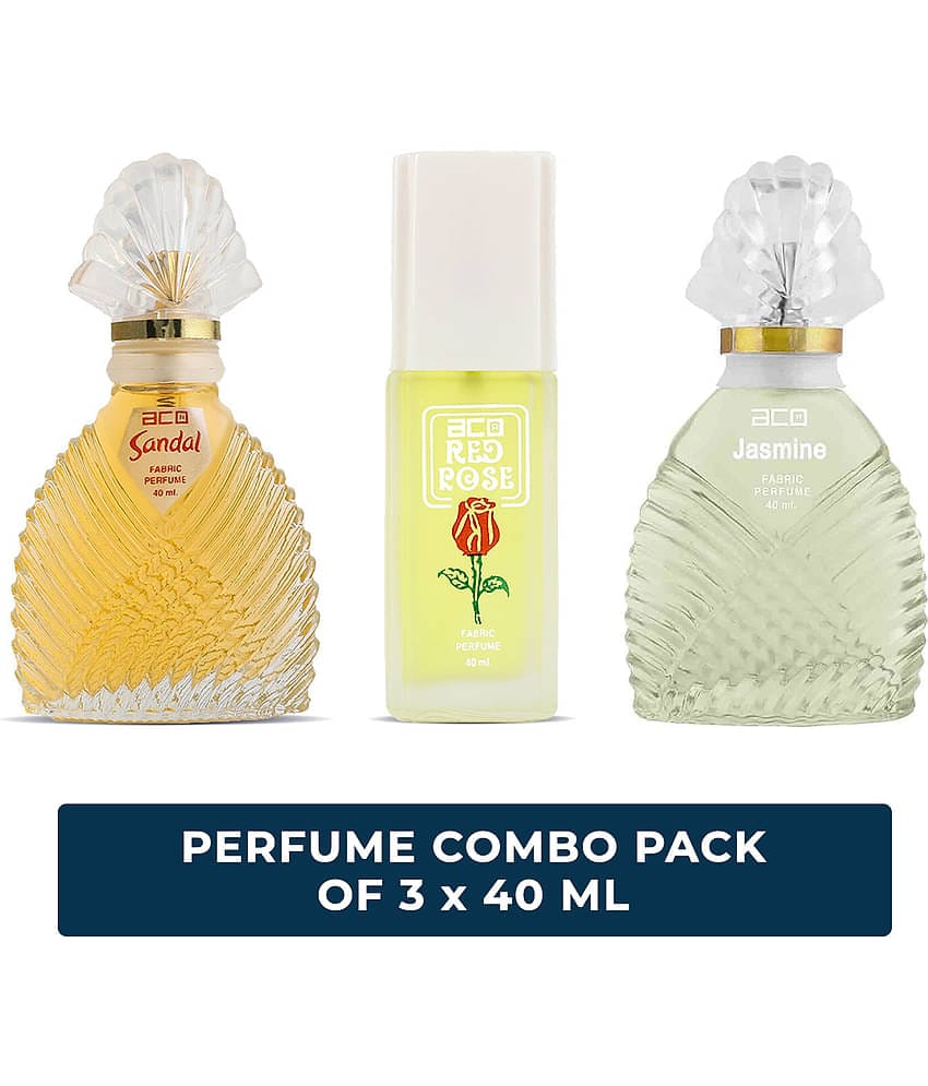 Aco Set of 3 Perfume, Sandal, Red Rose & Jasmine For Men & Women, 40ml Each