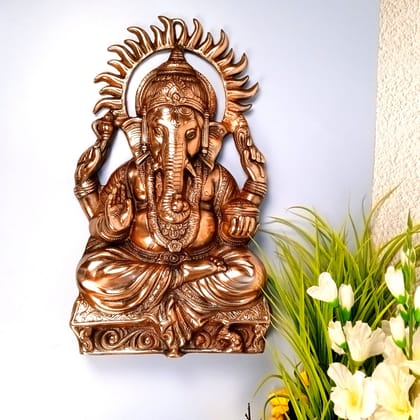 Ganesh Wall Hanging Big Idol | Lord Ganesha Wall Statue Decor - For Puja, Home & Entrance, Living Room & Gift - 19 Inch