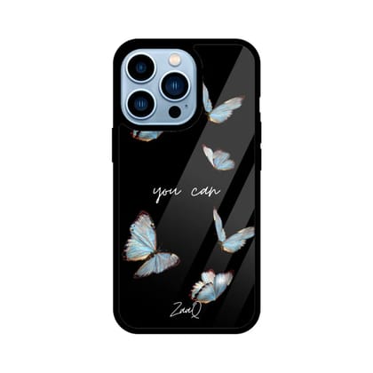 Black Delicate Phase ZaaQ Premium Glass Case for iPhones  Style Meets Protection  Apple iPhone 13 Pro
