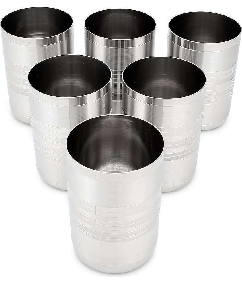 Dynore - Steel Glasses Steel Glasses Set 250 ml ( Pack of 6 )