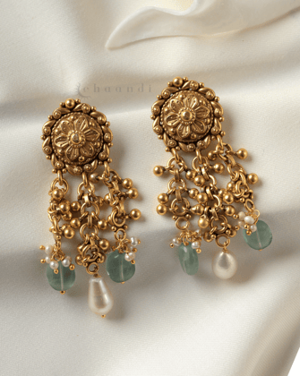 Gold Polish Silver Earrings CHE1793