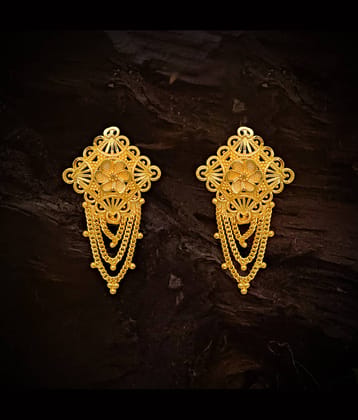 LUV FASHION Gold Chandelier Earrings ( Pack of 1 )
