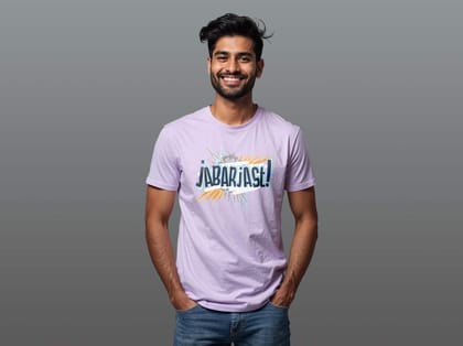 Taarak Mehta Ka Ooltah Chashmah| Lavender Front Printed Regular Fit T-Shirts For Men (JABARJAST)