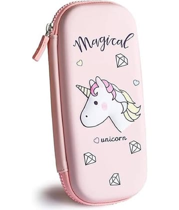FEDIFU  3D Cover Large Capacity Pencil Case Compass with Compartments, School Supply Organizer for Students, Stationery Box, Cosmetic Zip Pouch Bag (Magical Unicorn)