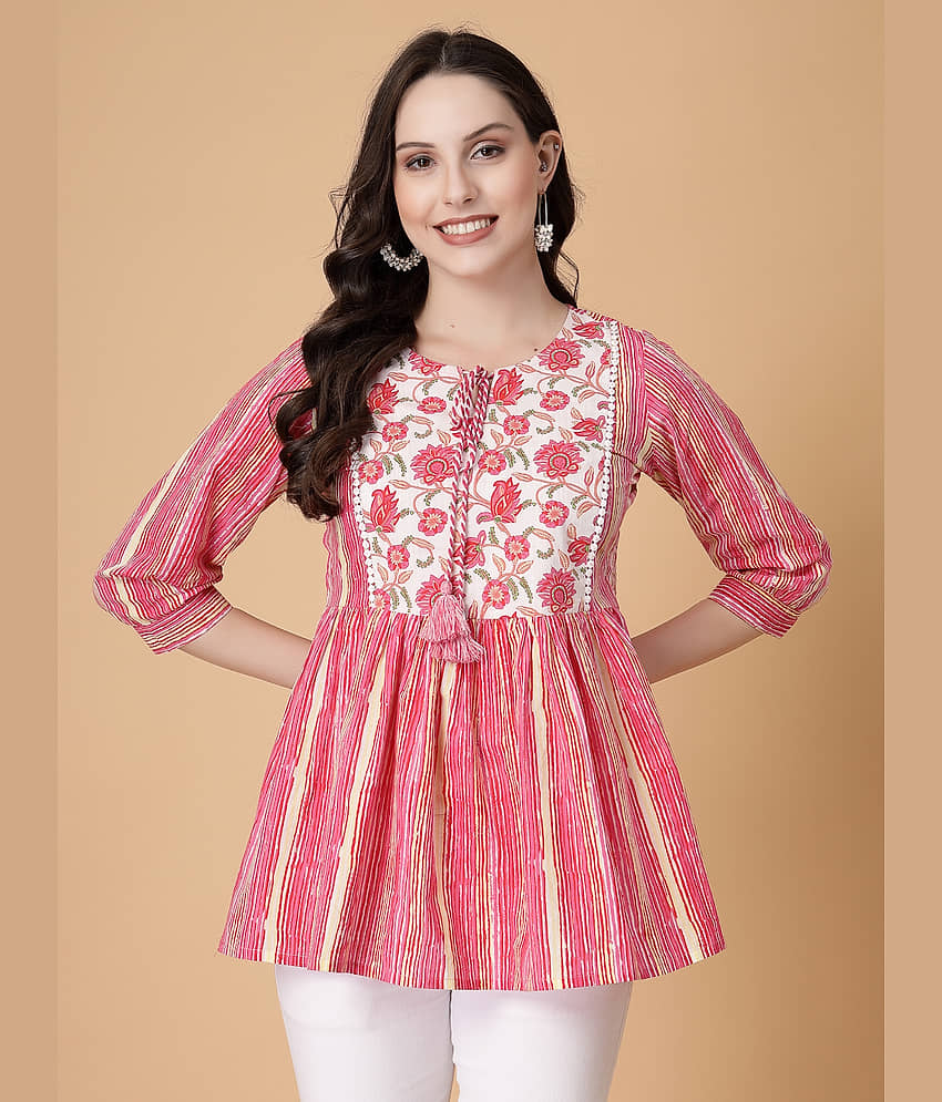GOD BLESS Multicolor Cotton Women's Peplum Top ( Pack of 1 )