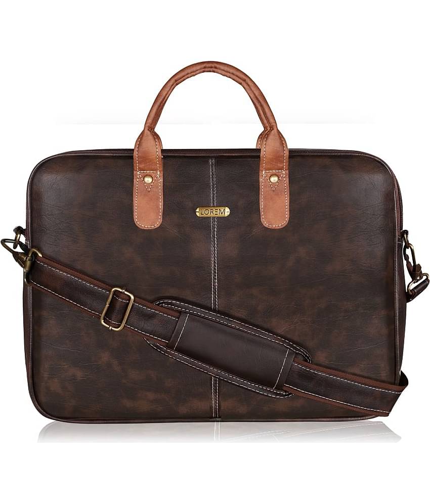 Lorem Brown Faux Leather Folio