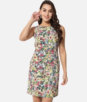 ALL WAYS YOU Women Polyester Printed Bodycon Dress ( Multi Color )