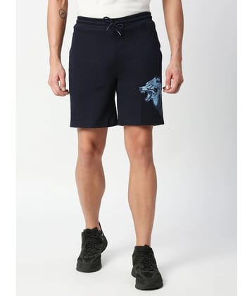 Fitz Blue Cotton Blend Mens Shorts ( Pack of 1 ) - None