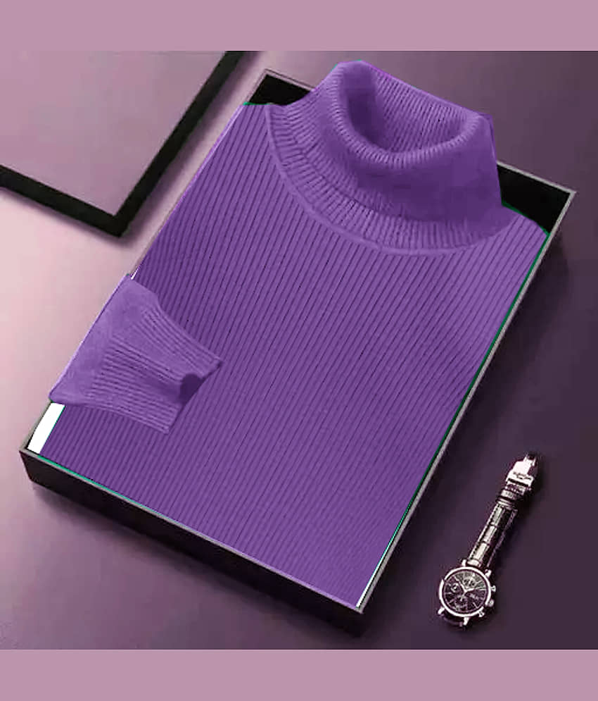 CAT BUNNY Woollen High Neck Men's Sweatshirt - Green ( Pack of 1 )