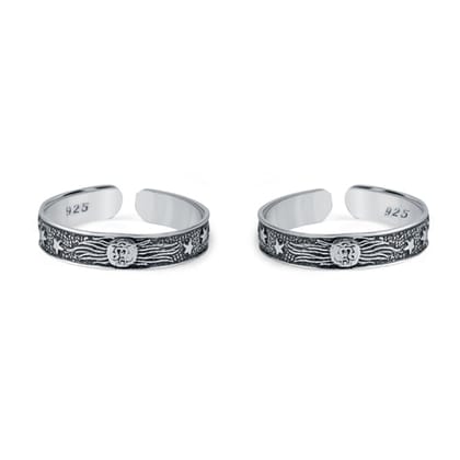 Srishti Sterling Silver Oxidised Thumb Toe Ring for Women