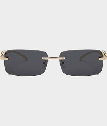 Ashru Black Rectangular Sunglasses ( Pack of 1 )