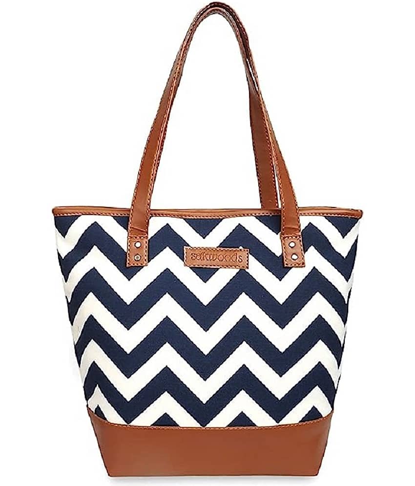 SAKWOODS Tote Bag Canvas Set of 1 ( Blue )