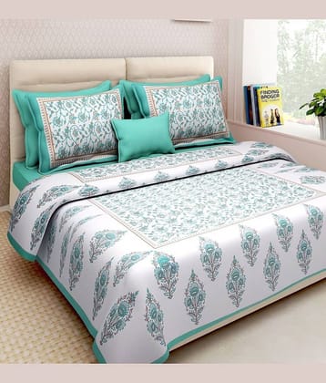 PETROSOLY Cotton 1 Double Queen Bedsheet with 2 Pillow Covers ( White )