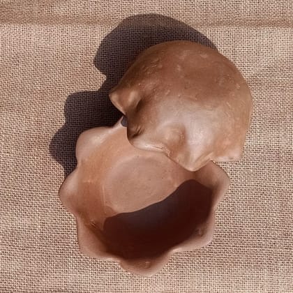 Lotus Food Safe Handcrafted Multi Purpose Terracotta Clay Bowls Set of 2 Lotus Food Safe Handcrafted Multi Purpose Terracotta Clay Bowls Set of 2