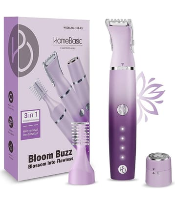 HOMEBASIC Trimmer For Women Purple Cordless Eyebrow Trimmer With 100 minutes Runtime