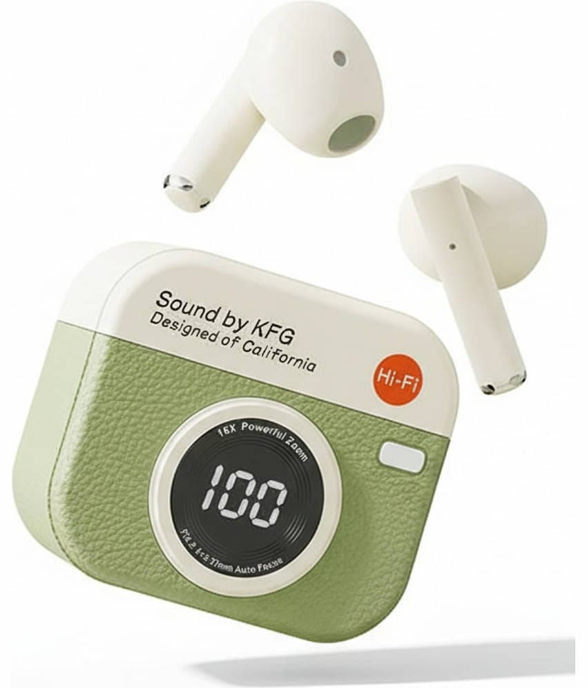 VERONIC Q86 Aura TWS Earbuds with Digital Display, BT 5.49+ENC for Clear Calling, Low Latency Gaming Wireless Headphone, 36 Hours Play, Immersive Sound, Touch Control, IPX4 & Voice Assistance.