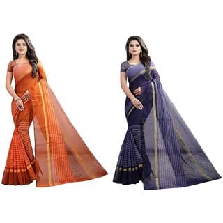 SVB Multicolour Art  Silk Saree With Blouse Piece